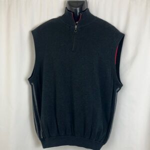Mizuno grey wind proof quarter zip sleeveless sweater vest mens size xtra large